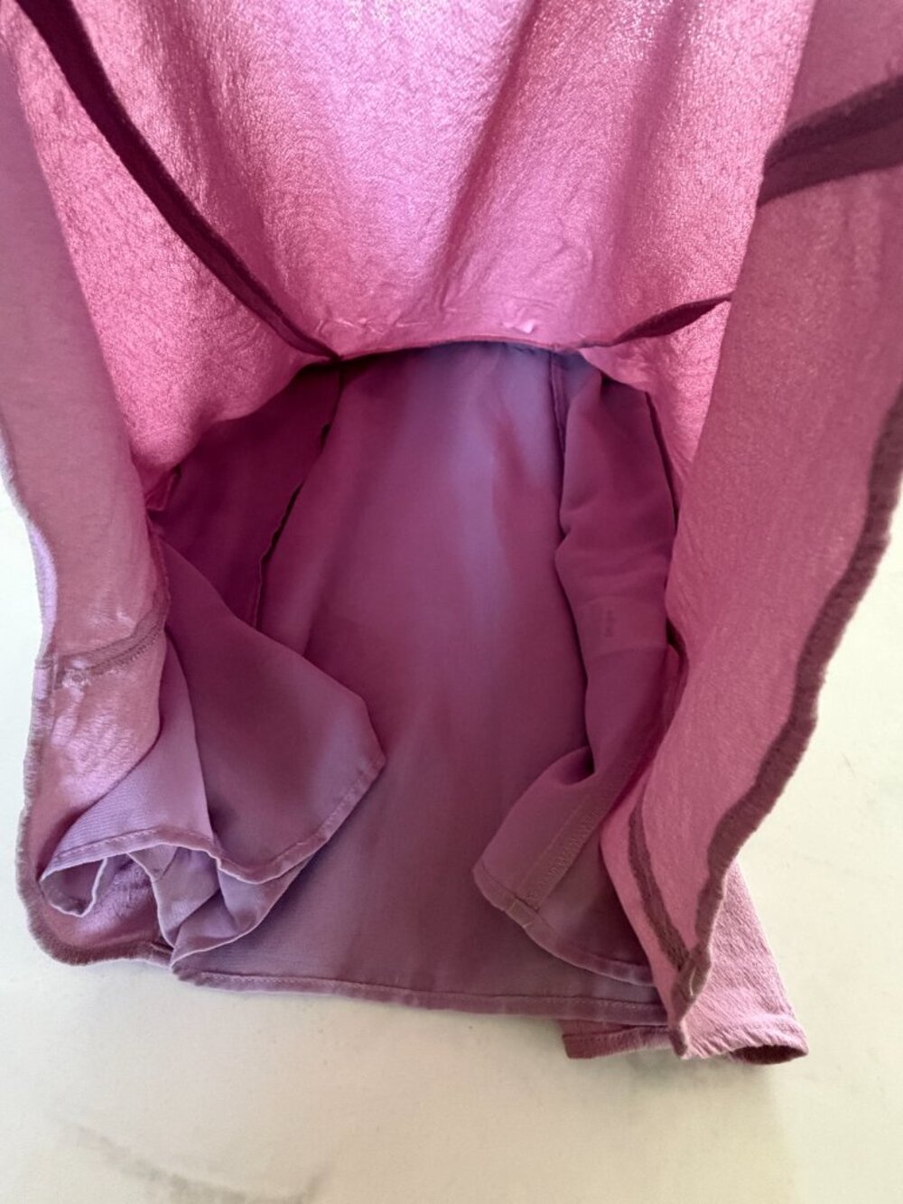 Wilfred Aritzia Pink Satin Tie Strap Mini Dress Size 6 Smocked Back Romantic - Picture 8 of 14
